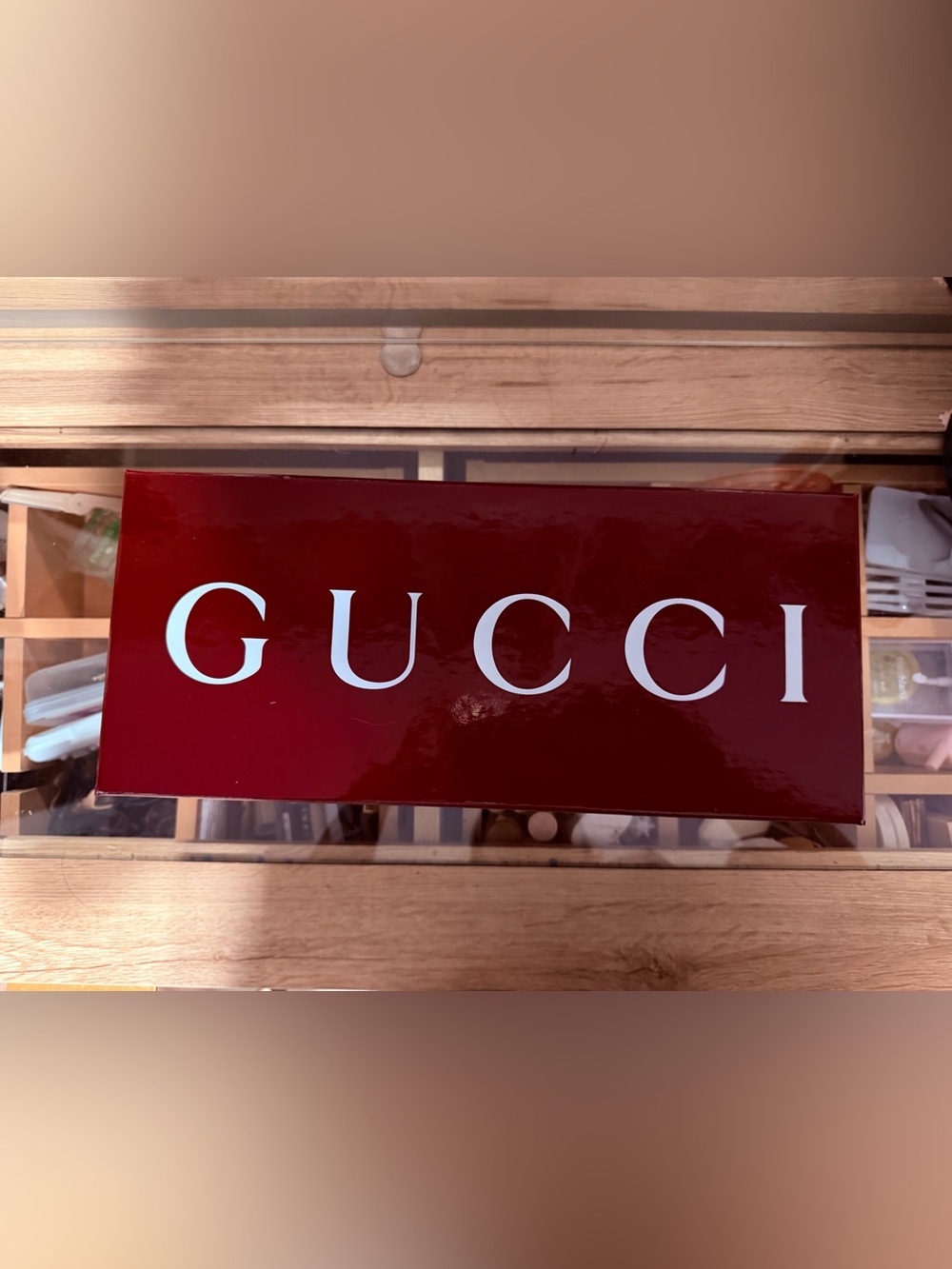 Gucci Deep Red Glossy Logo Box